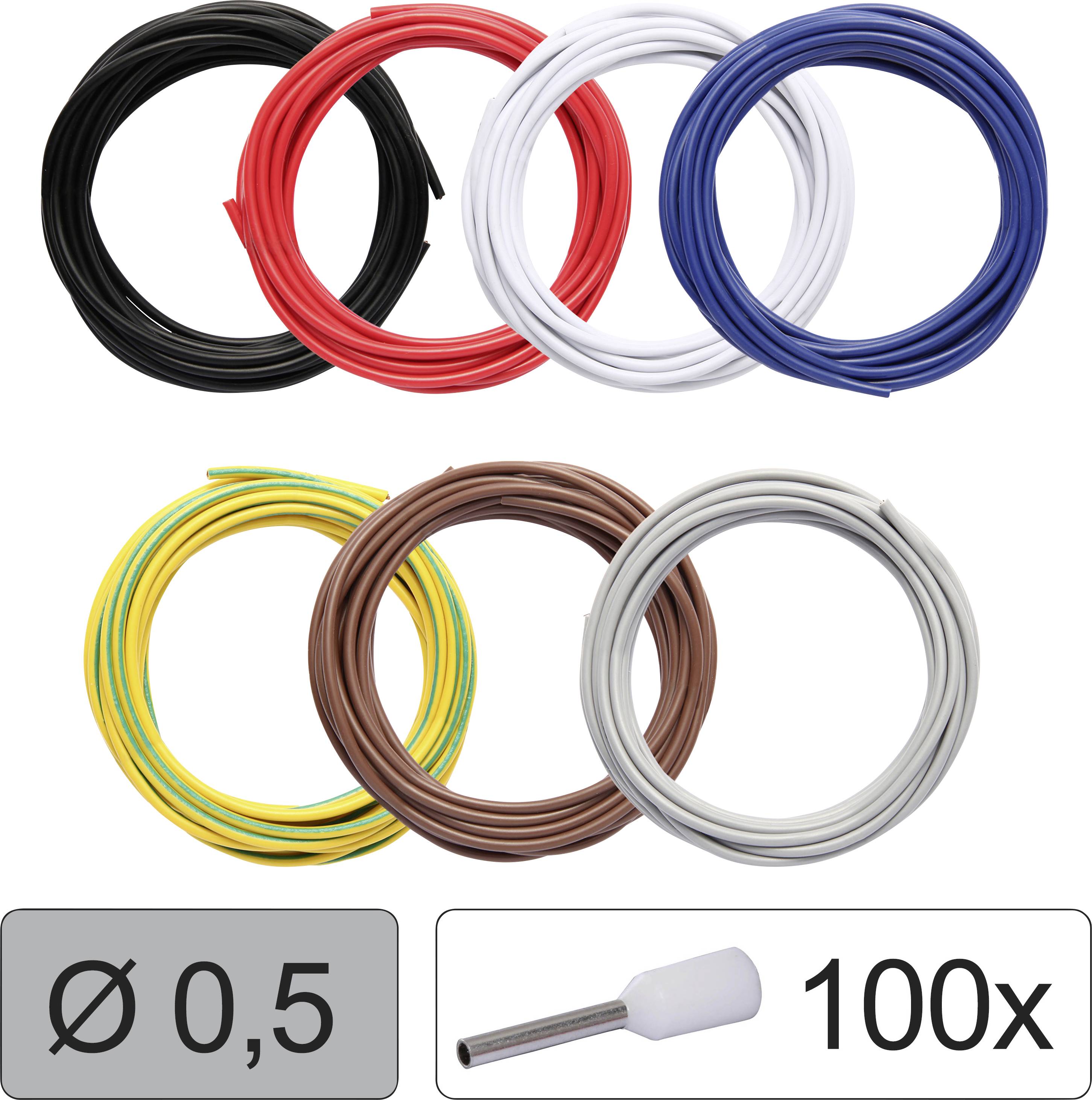 Quadrios 25CW113 Enkelledare LiFY 0.5 mm² Svart, Röd, Vit, Blå, Gulgrön, Brun, Grå 1 set