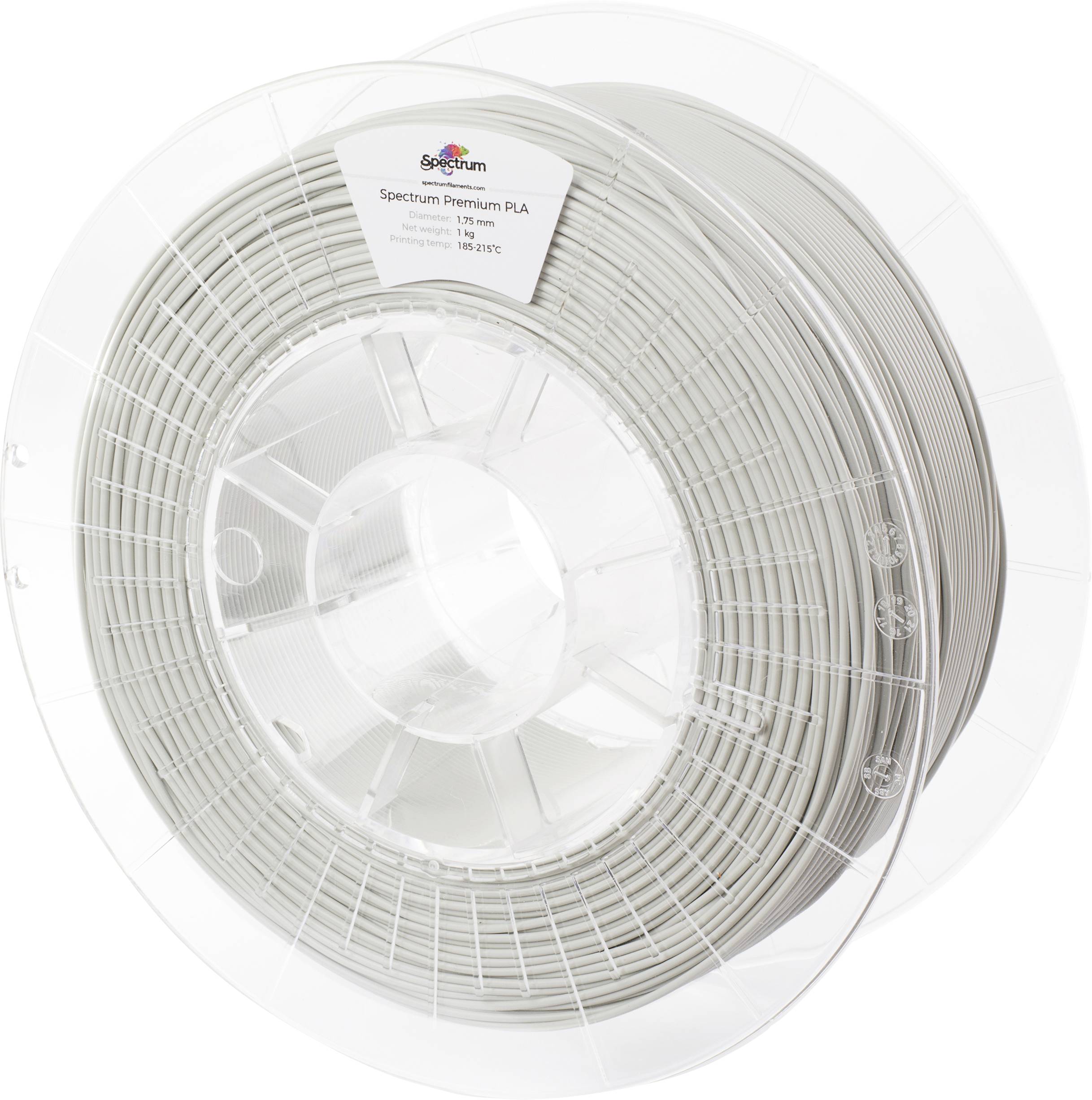 Spectrum Filaments 80115 PLA Premium 3D-skrivare Filament PLA-plast Luktfri 1.75 mm 1000 g Ljusgrå, Grå 1 st