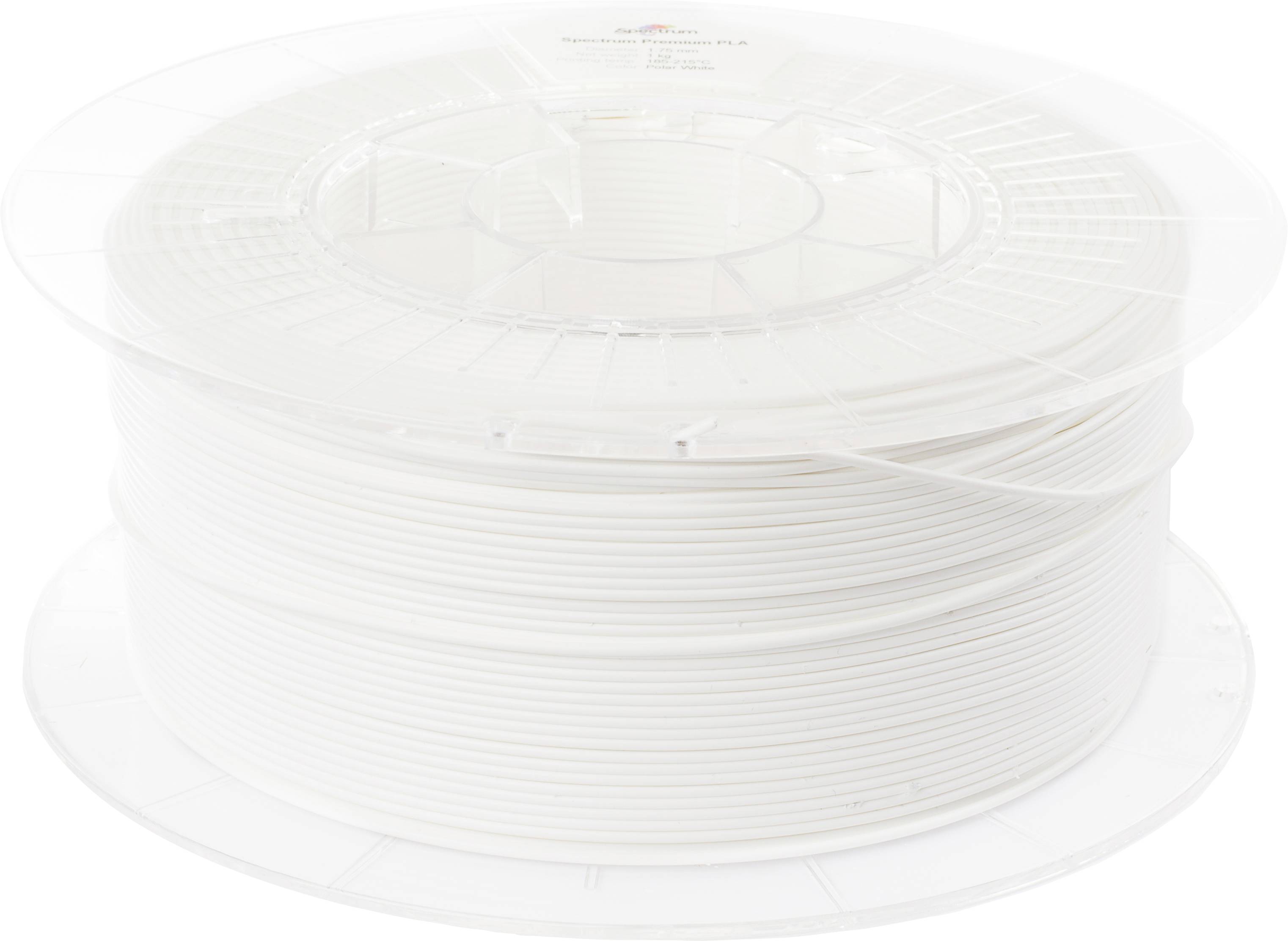 Spectrum Filaments 80012 PLA Premium 3D-skrivare Filament PLA-plast Hög draghållfasthet 1.75 mm 1000 g Polar White, Pola