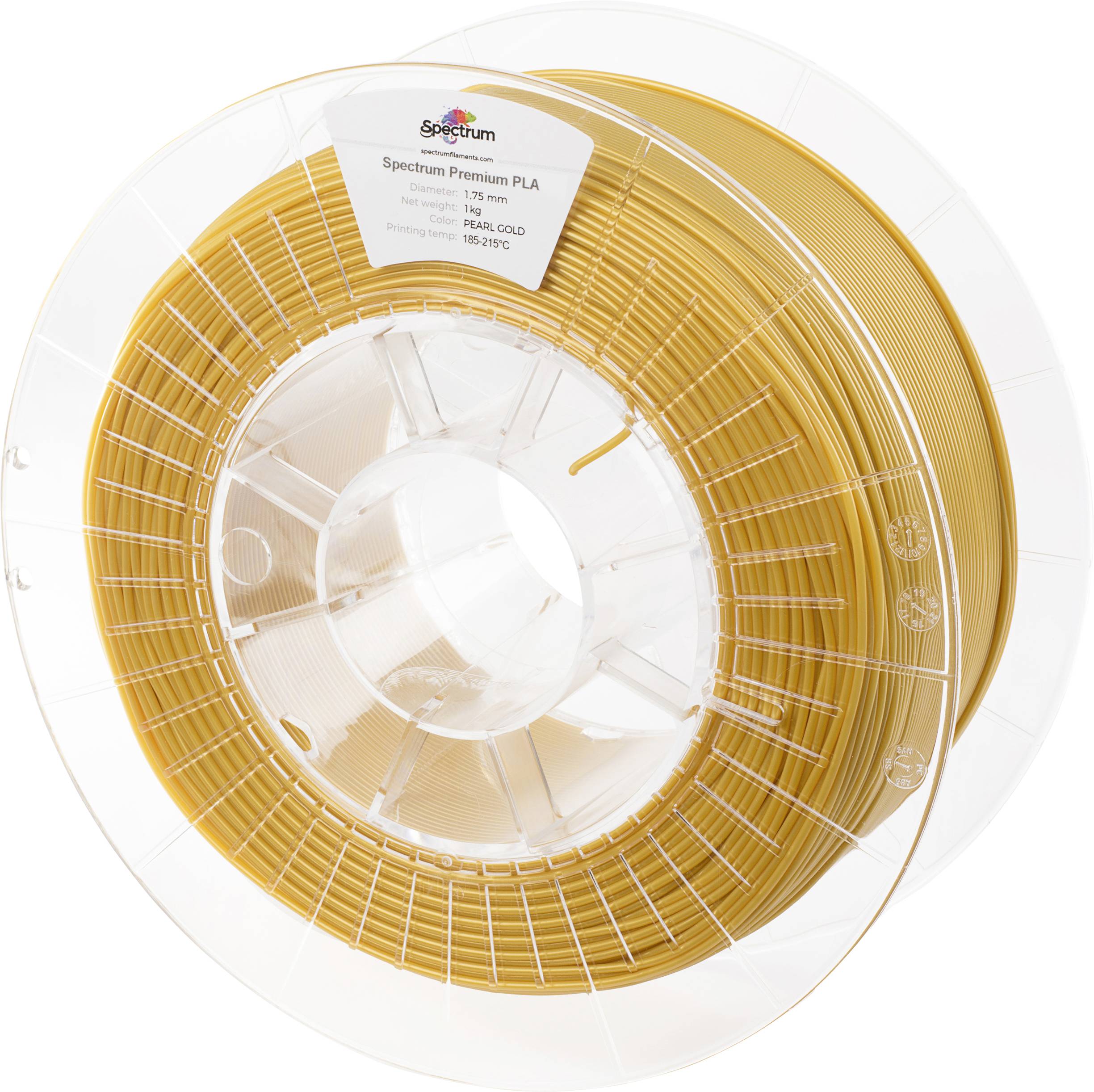Spectrum Filaments 80044 PLA Premium 3D-skrivare Filament PLA-plast Hög draghållfasthet 1.75 mm 1000 g Pearl Gold, Guld
