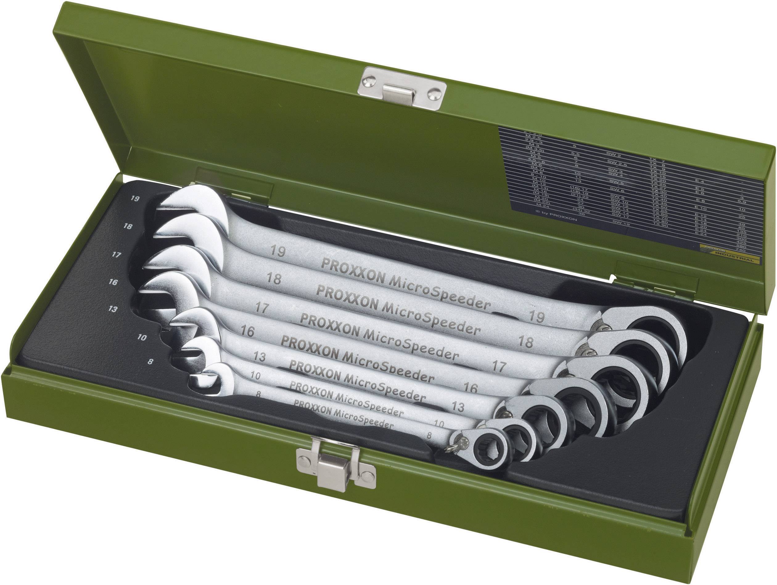 Proxxon Industrial 23124 MicroSpeeder Ringskruvnyckelsats 7 delar 8 – 19 mm