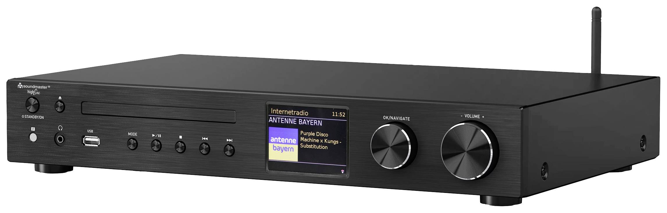 soundmaster ICD4350SW CD-spelare Svart WLAN, DAB+, CD-spelare, Bluetooth®, Internetradio
