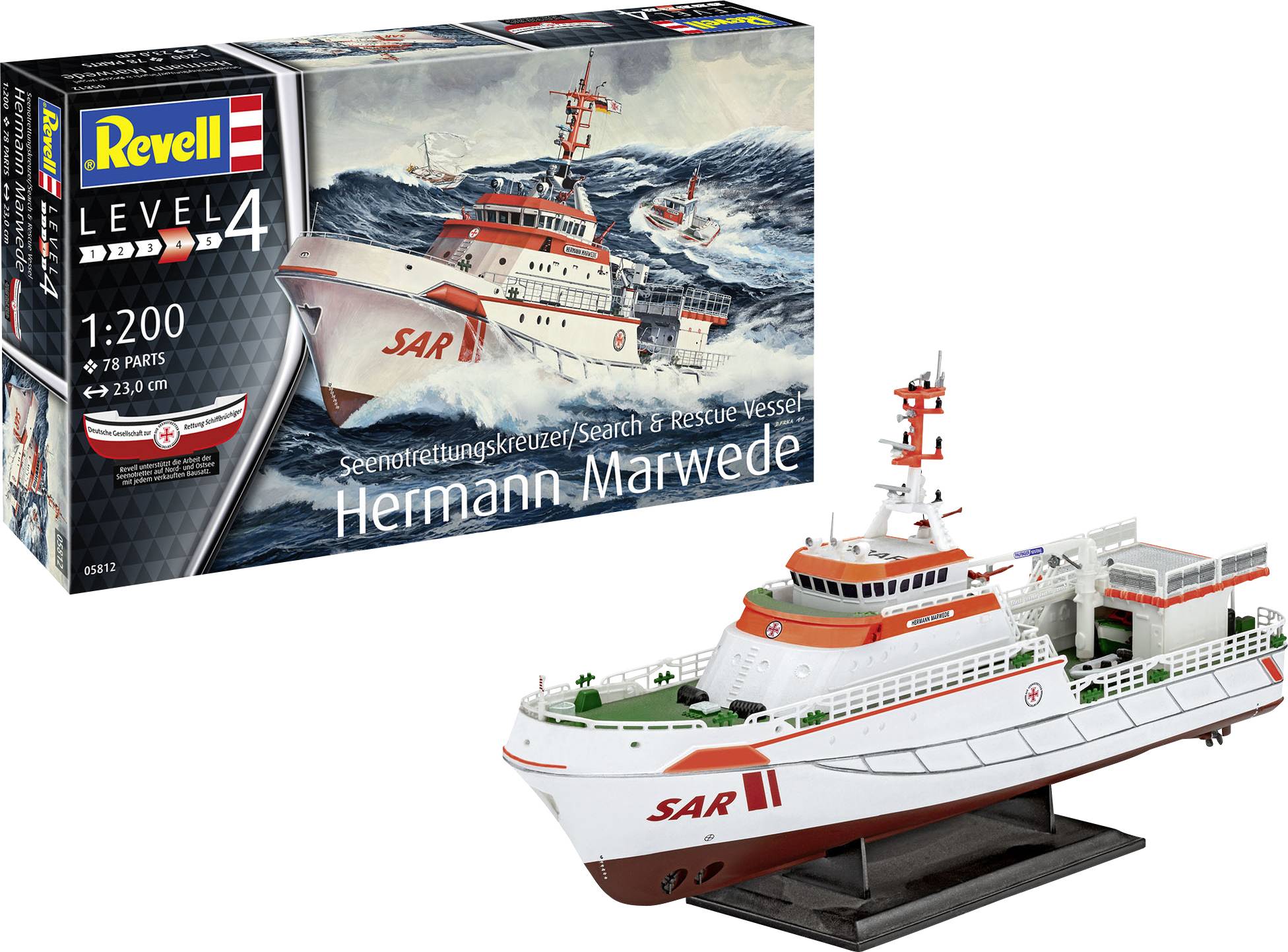 Revell 05812 Seenotkreuzer ”Hermann Marwede” Fartygsmodell byggsats 1:200