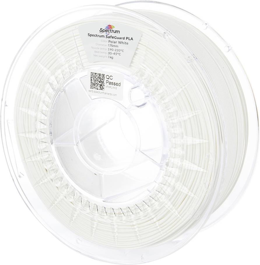 Spectrum Filaments 81555 Safeguard PLA 3D-skrivare Filament PLA-plast Antibakteriell 1.75 mm 1000 g Polar White, Vit 1 s