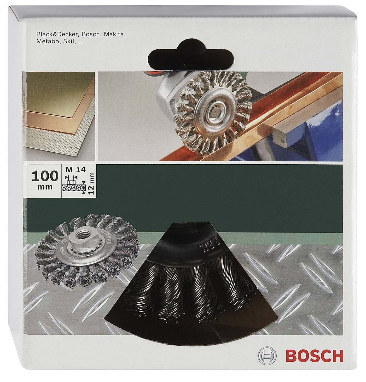 Bosch Accessories Skivborste för vinkel- och rakslip – flätad tråd, rostfri 100 mm 2609256509 1 st
