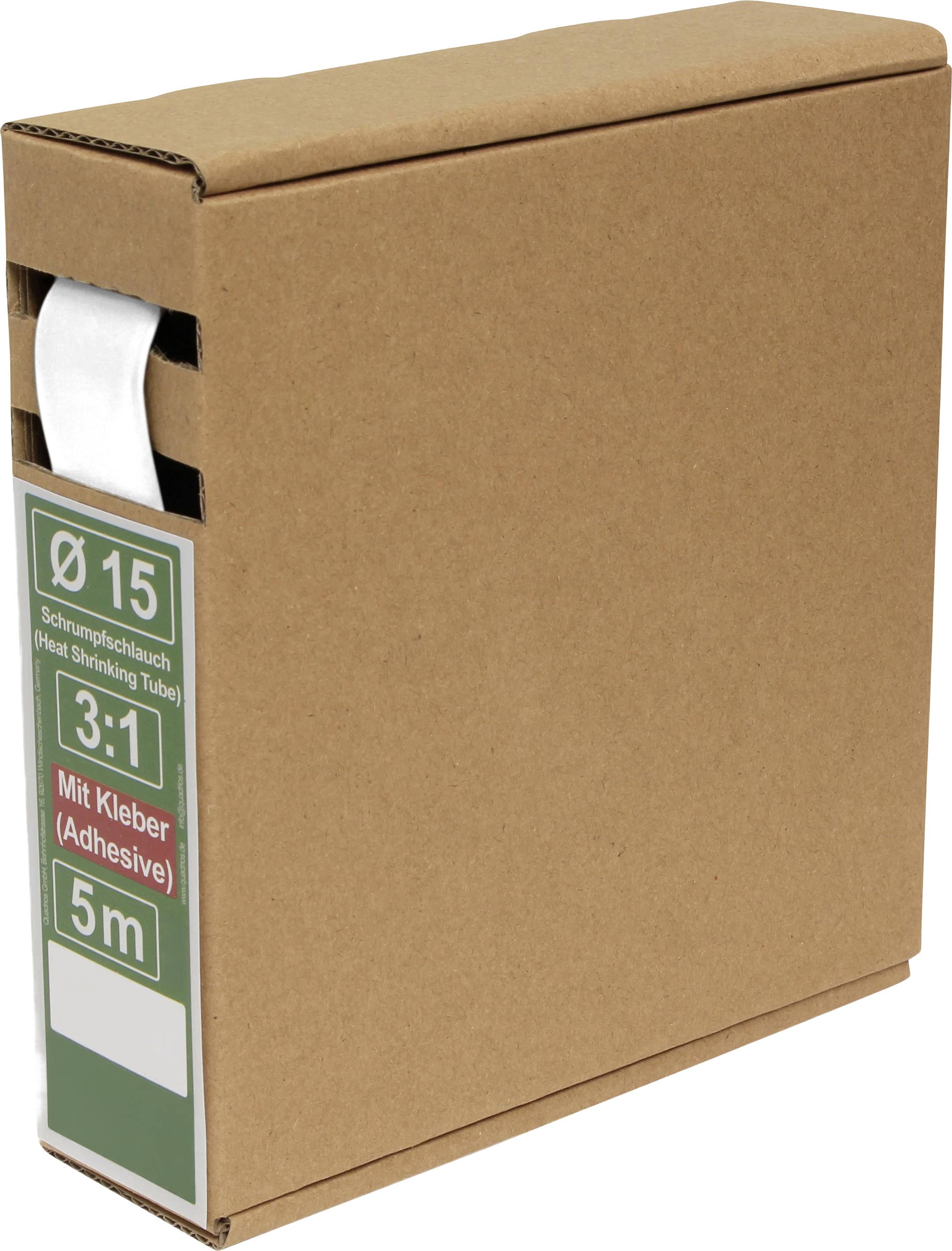 Quadrios 25CA492 Krympslang med lim Vit 15 mm 5 mm Krympförhållande:3:1 5 m