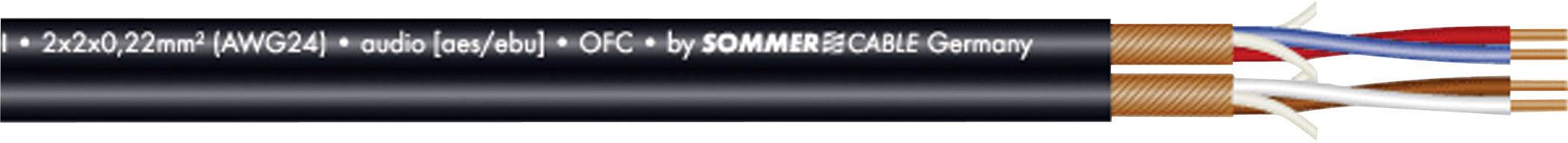 Sommer Cable 200-0551 Mikrofonkabel 2 x 2 x 0.22 mm² Svart Metervara