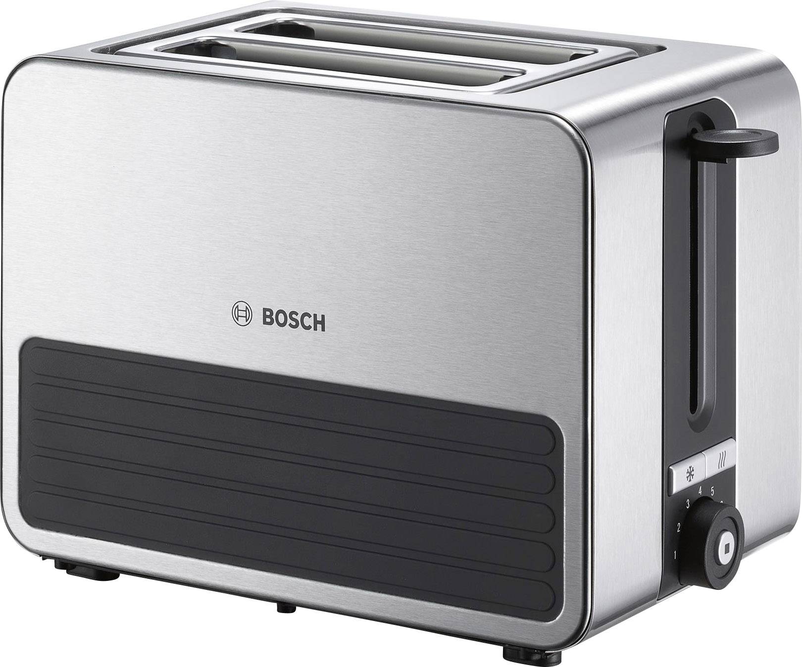 Bosch Haushalt TAT7S25 Brödrost inbyggd brödvärmare Rostfritt stål, Svart