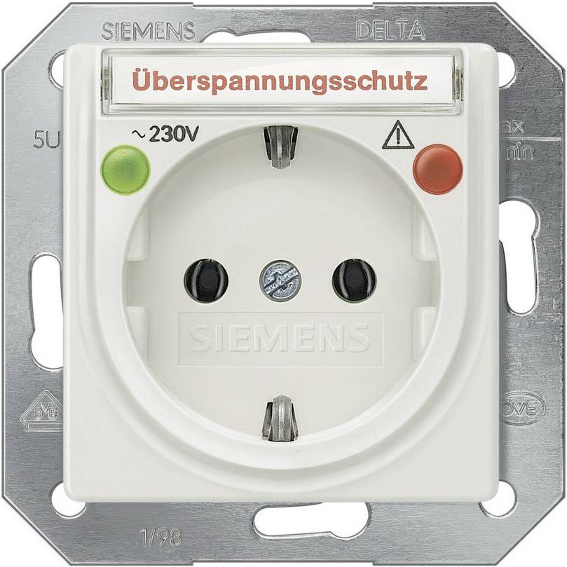 Siemens Inomhus strömställare Insats Vägguttag Delta Aluminium (metallic) 5UB1936 1 st