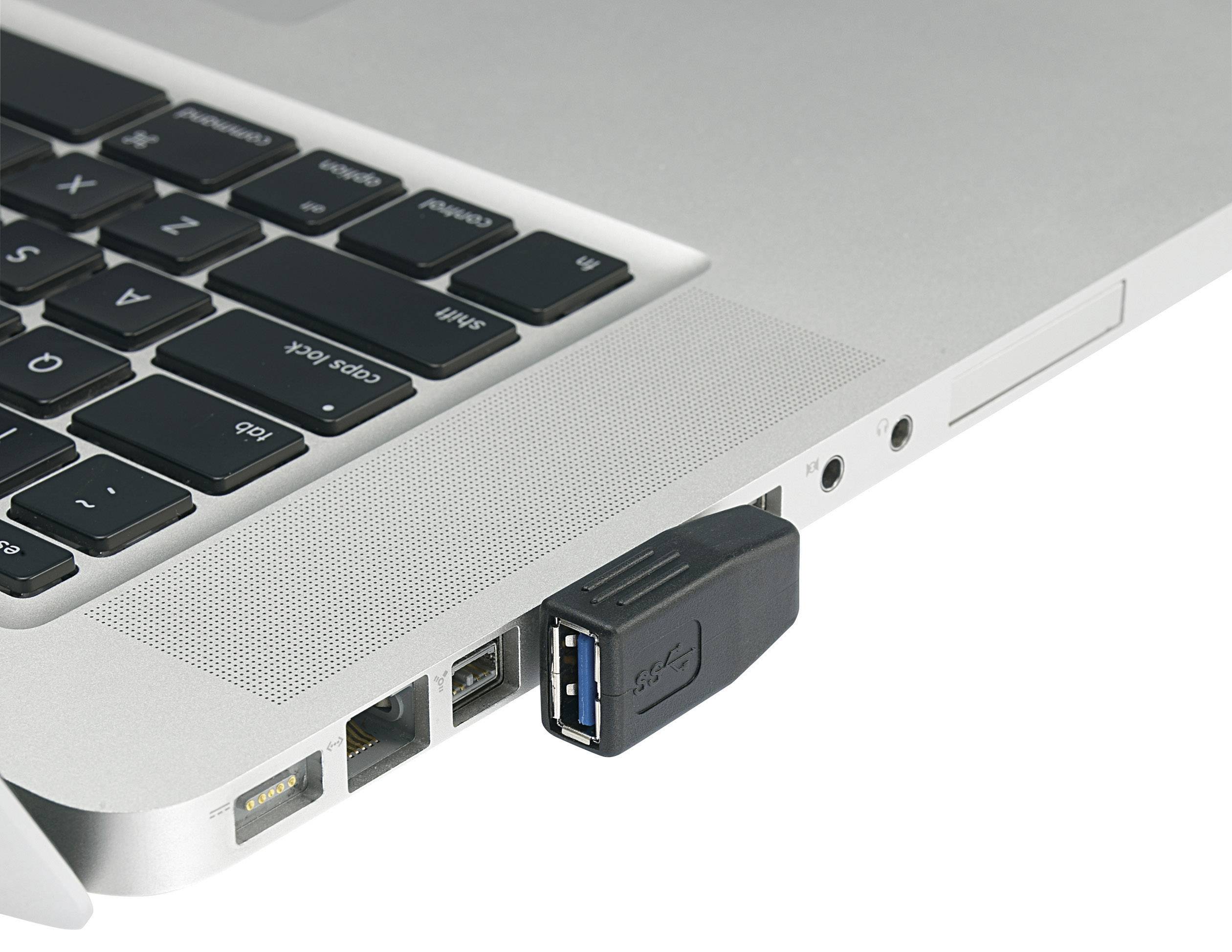 Renkforce USB 3.0 adapter A-kontakt till A-uttag 90° vinklad åt vänster på sidan