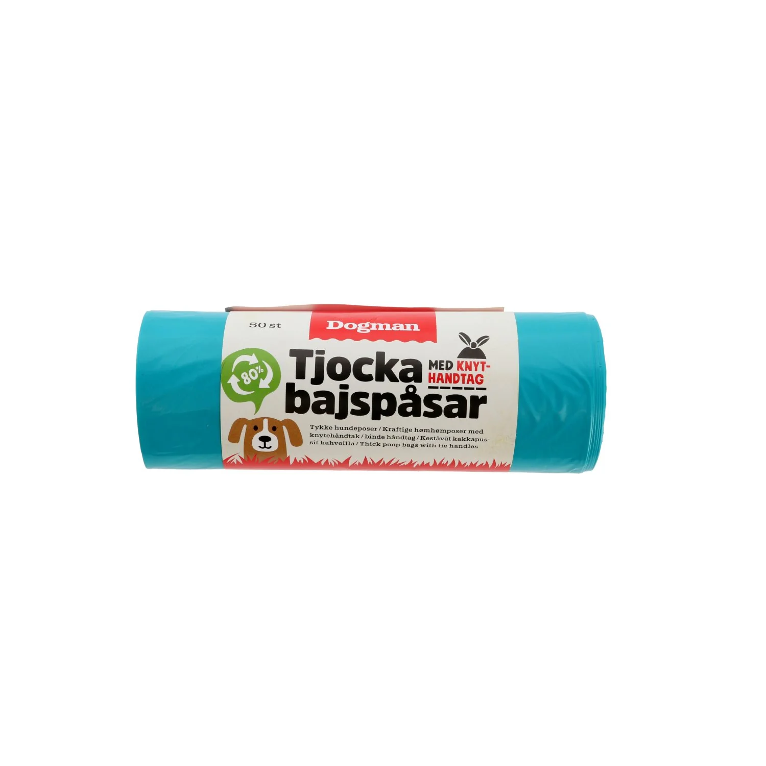 Bajspåsar med handtag 50 pack Turkos