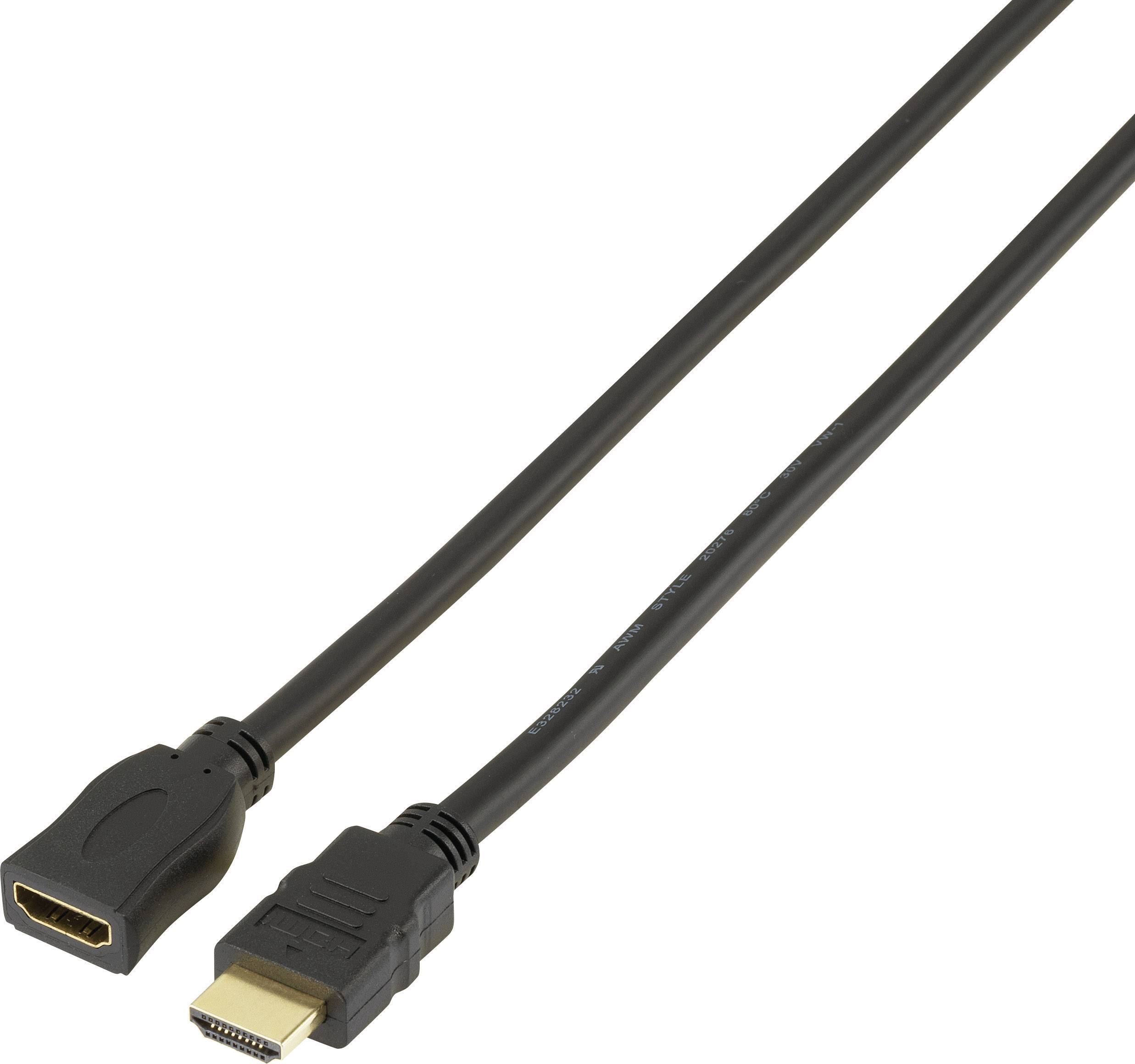 SpeaKa Professional HDMI Förlängningskabel HDMI-A-kontakt, HDMI-A uttag 1.00 m Svart SP-7870528 4K UHD, Audio Return Kan