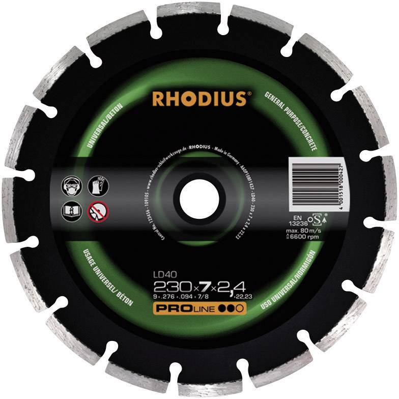 Rhodius 394138 LD 40 Diamantkapskiva Diameter 230 mm Inner-Ø 22.23 mm 1 st