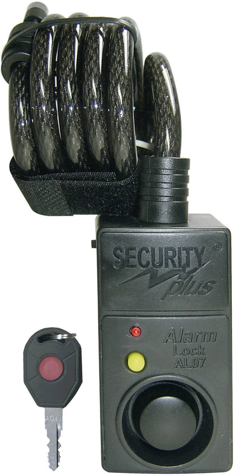 Security Plus AL07 Kabellås Svart med larm, med rörelsedetektor Nyckellås