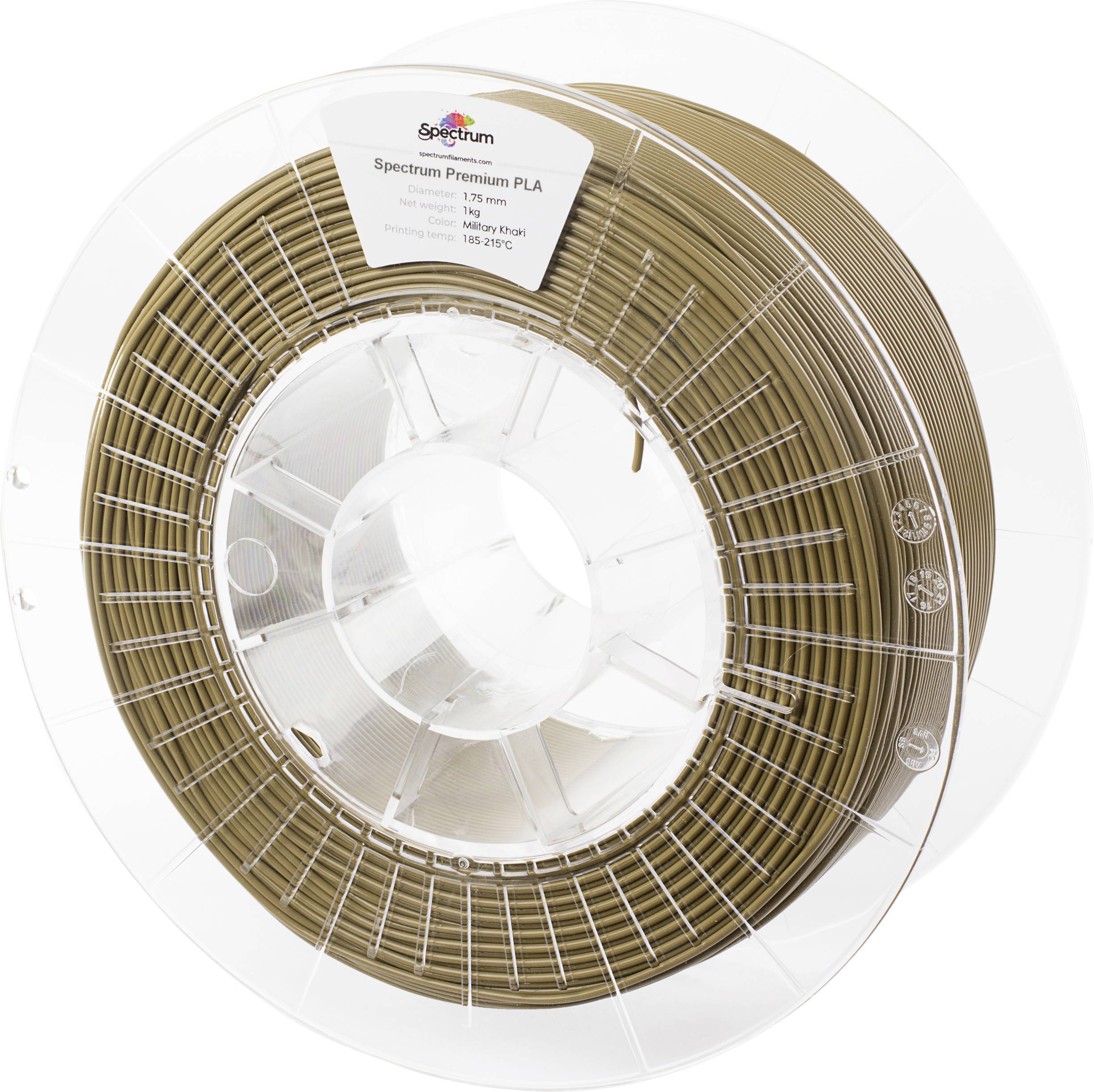 Spectrum Filaments 80046 PLA Premium 3D-skrivare Filament PLA-plast Hög draghållfasthet 1.75 mm 1000 g Khaki, Grön 1 st