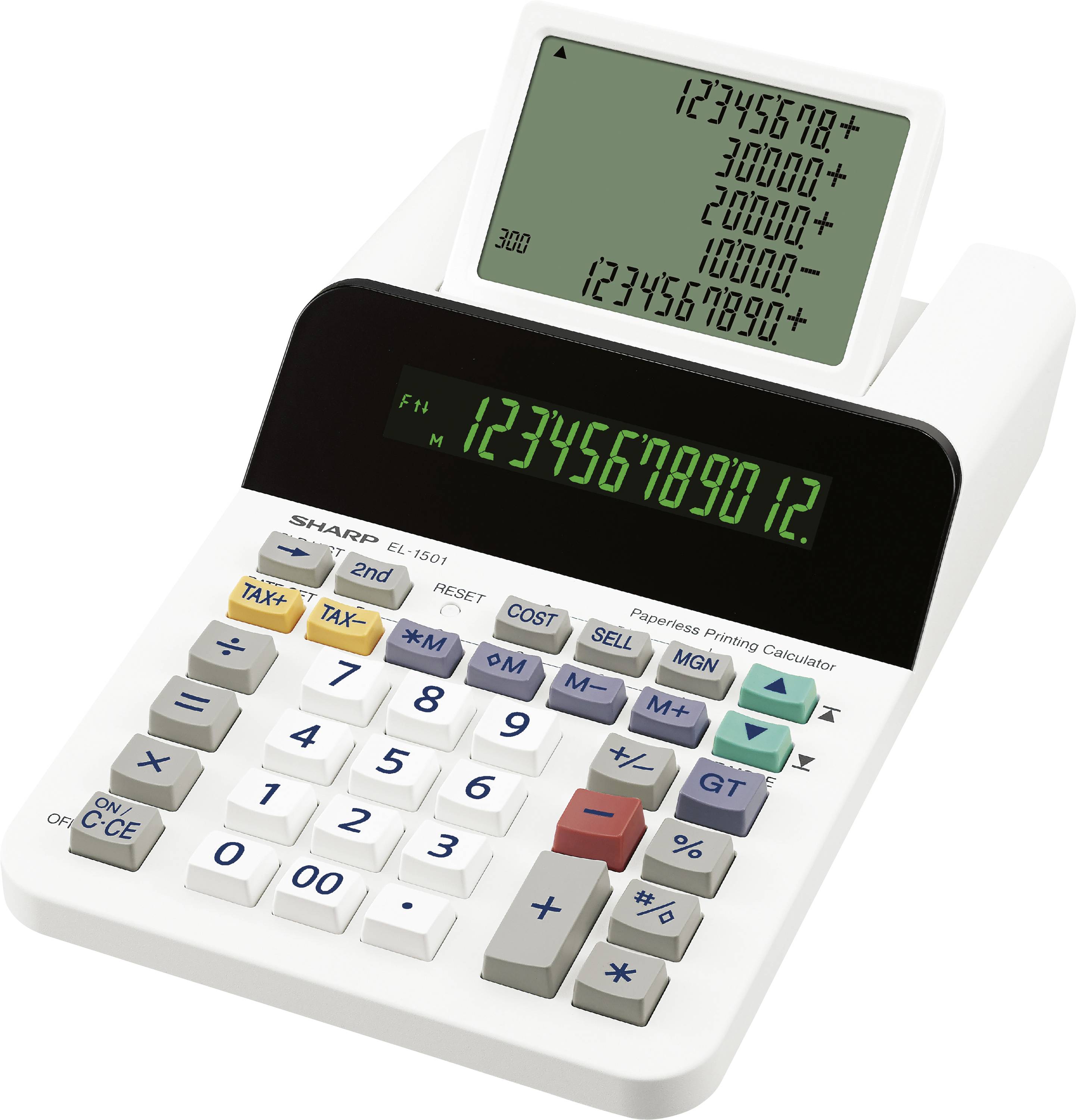 Sharp Tischrechner anzeigend EL-1501 Bordsräknare Vit Display (ställen): 12