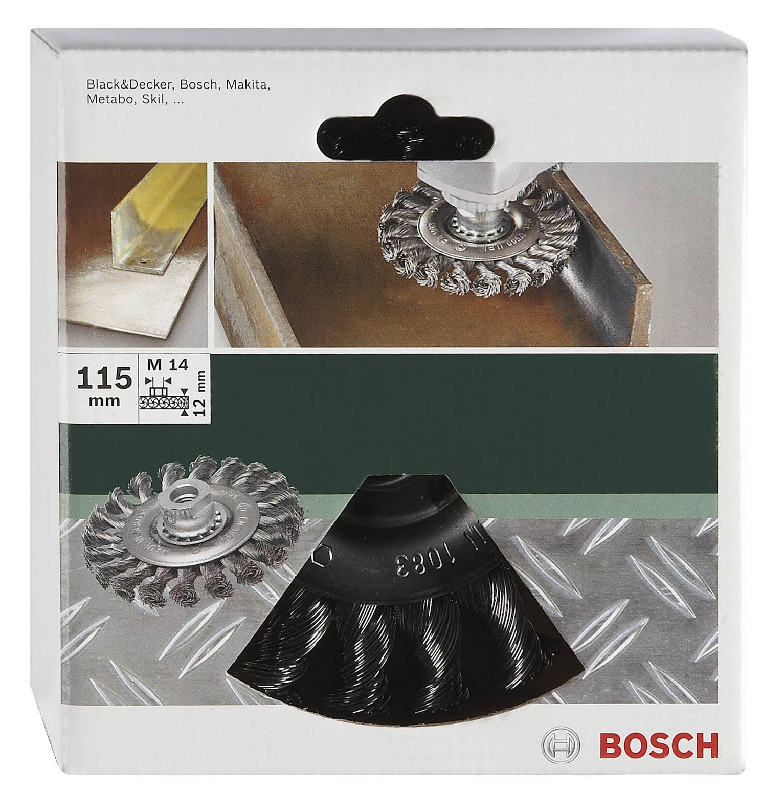 Bosch Accessories Skivborste för vinkel- och rakslip – tvinnad tråd, 115 mm 2609256512 1 st