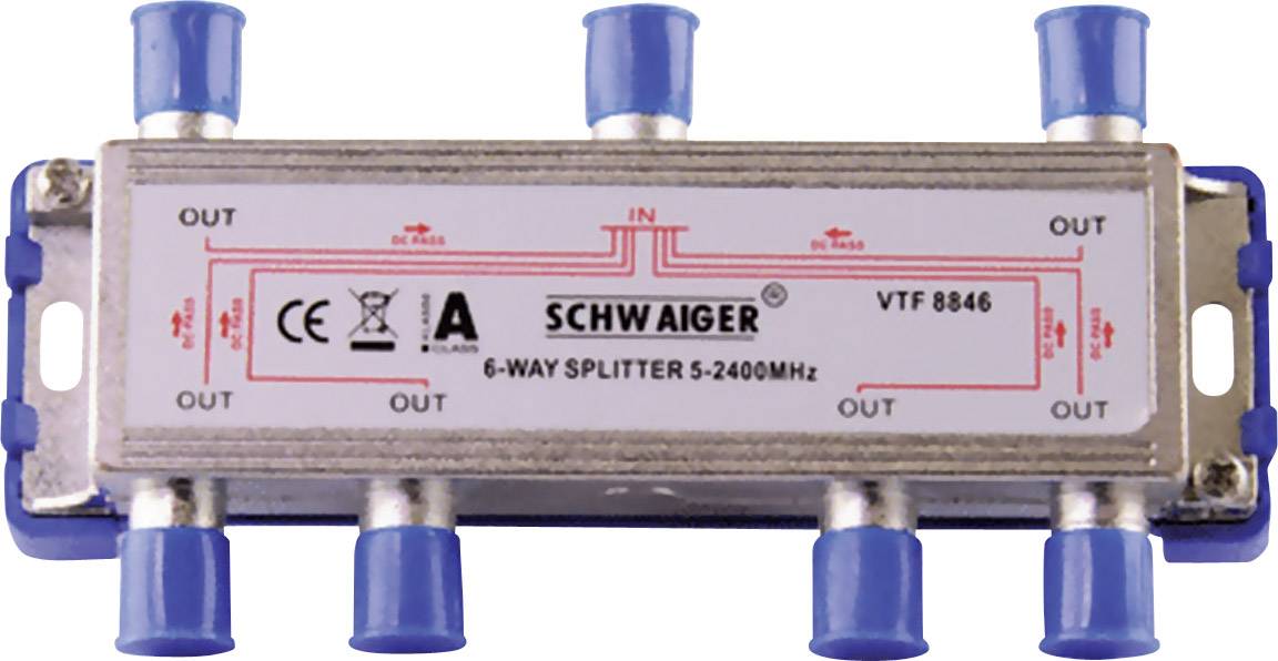 Schwaiger VTF8846 SAT-fördelare 6-polig 5 – 2400 MHz