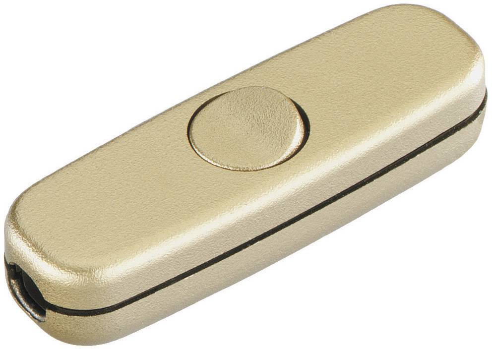 Sladd-strömställare 250 V/AC 3 A interBär 5055-010.01 Guld