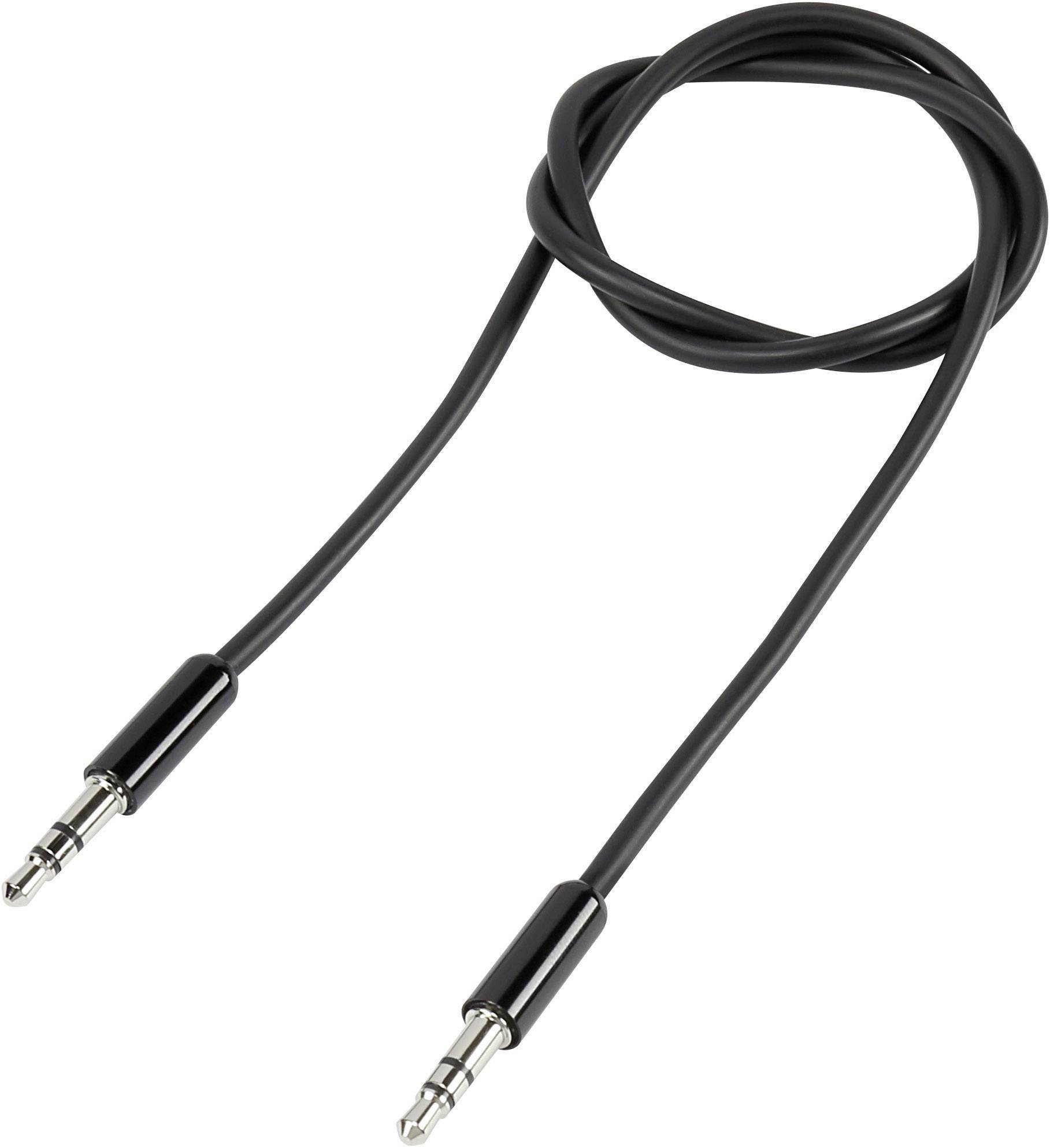 SpeaKa Professional SP-7870040 Teleplugg Audio Anslutningskabel [1x Teleplugg 3.5 mm – 1x Teleplugg 3.5 mm] 0.50 m Svart
