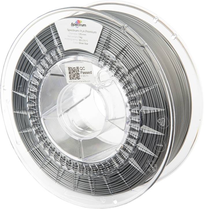 Spectrum Filaments 80015 PLA Premium 3D-skrivare Filament PLA-plast 1.75 mm 1000 g Silver Star, Silver 1 st