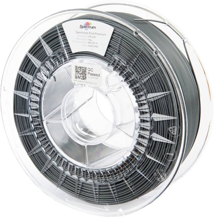 Spectrum Filaments 80045 PLA Premium 3D-skrivare Filament PLA-plast 1.75 mm 1000 g Mörkgrå, Mörkgrå, Grå 1 st