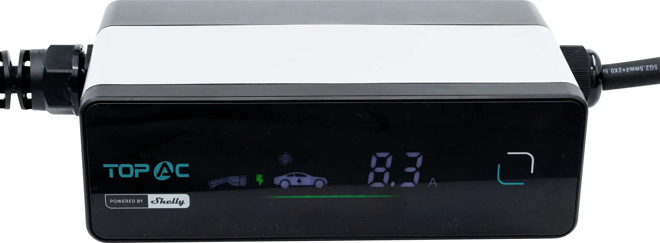 Shelly TopAC Portable EV Charger 11kW Shelly Spänningsförsörjning Wi-Fi, Bluetooth