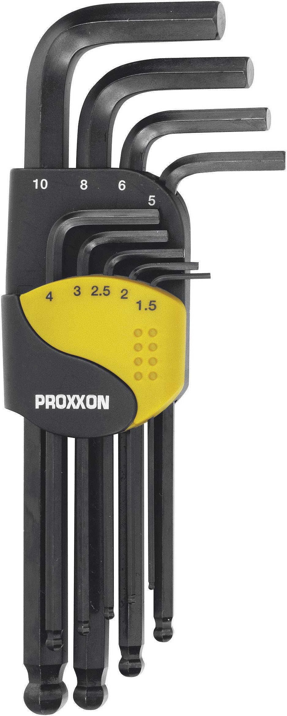 Proxxon Micromot Inner-sexkantig Vinkelskruvmejselset 1.5 mm, 2 mm, 2.5 mm, 3 mm, 4 mm, 5 mm, 6 mm, 8 mm, 10 mm 9 delar