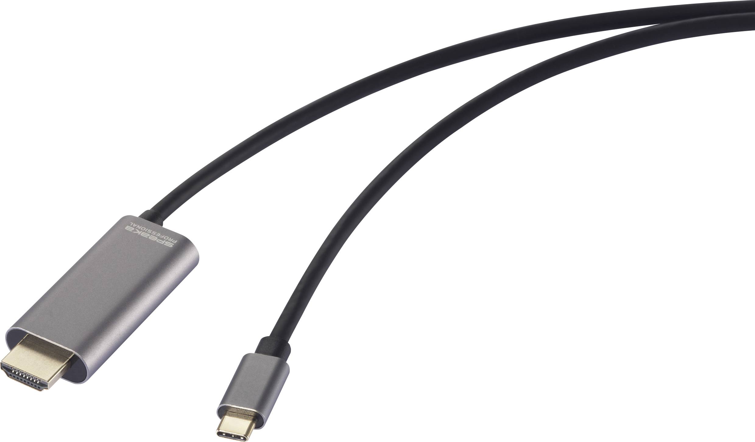 SpeaKa Professional USB-C® / HDMI Adapterkabel USB-C®-kontakt, HDMI-A-kontakt, USB-C® uttag 1.00 m Svart SP-12875852 4K