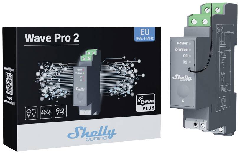 Shelly Shelly Qubino Wave PRO 2 Styrenhet/Main Panel Z-Wave