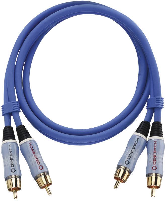 RCA Audio Anslutningskabel [2x RCA-hane – 2x RCA-hane] 1.00 m Blå guldpläterad kontakt Oehlbach BEAT!