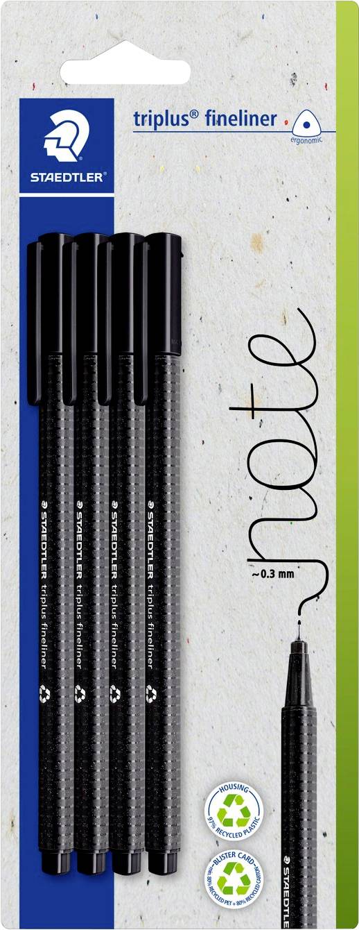 Staedtler triplus 334-9 BK4 Fineliner 0.3 mm 4 st