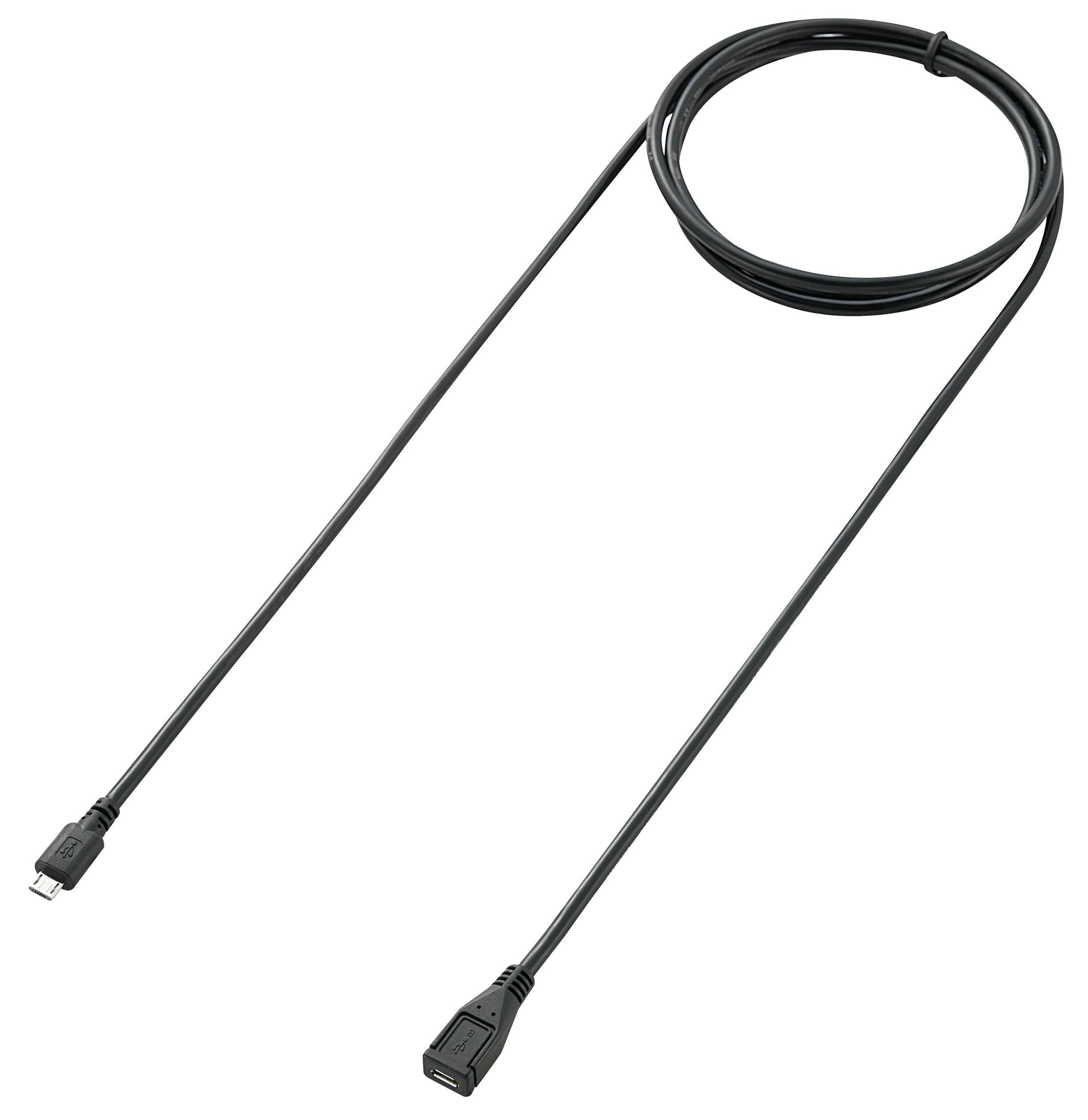 Renkforce USB-kabel USB 2.0 USB-Micro-B-kontakt, USB-Micro-B-uttag 1.80 m Svart guldpläterad kontakt RF-5046550