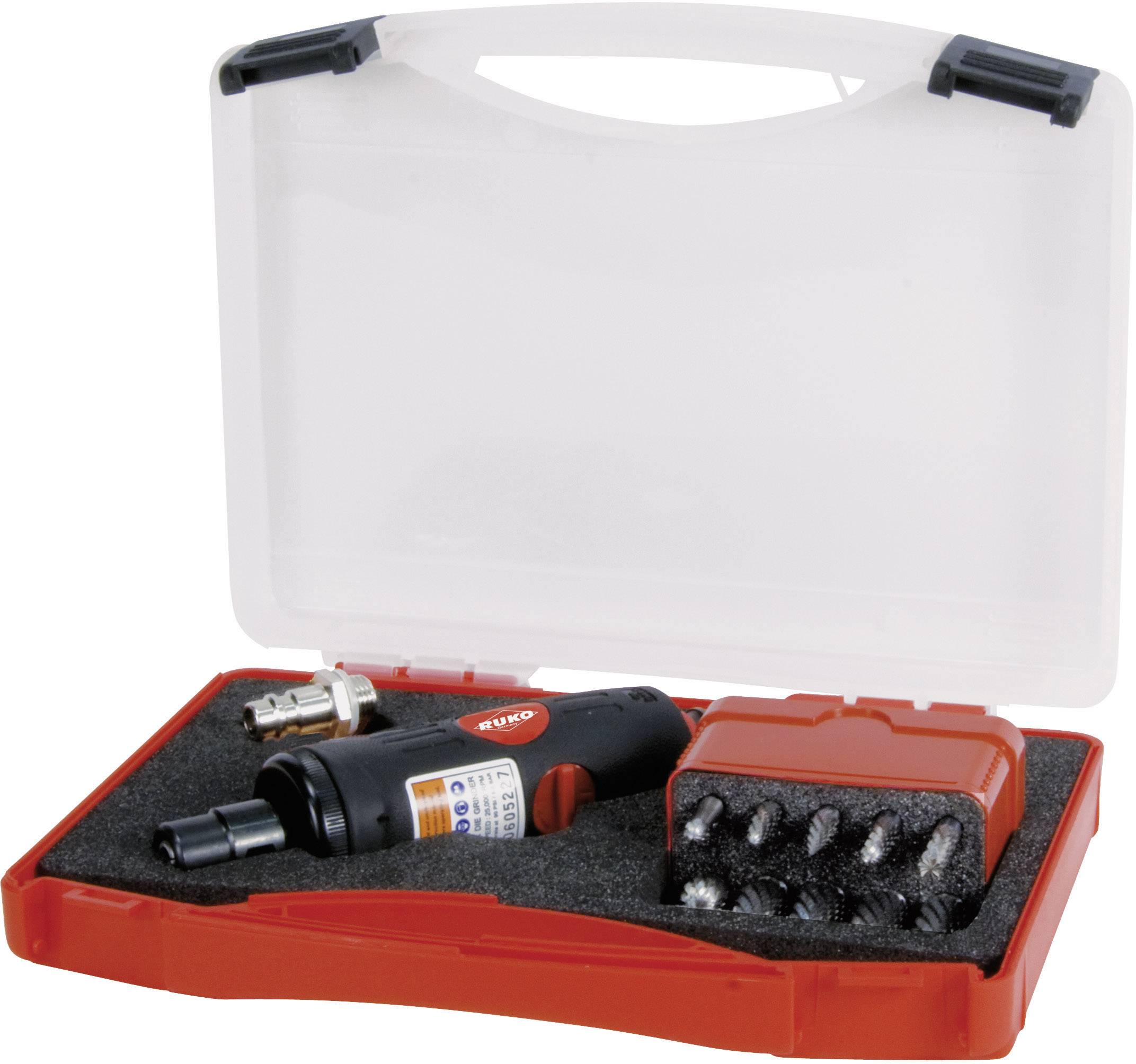 RUKO Pneumatisk slipmaskin 1/4″ 6.2 bar inkl. Tillbehör, inkl. väska