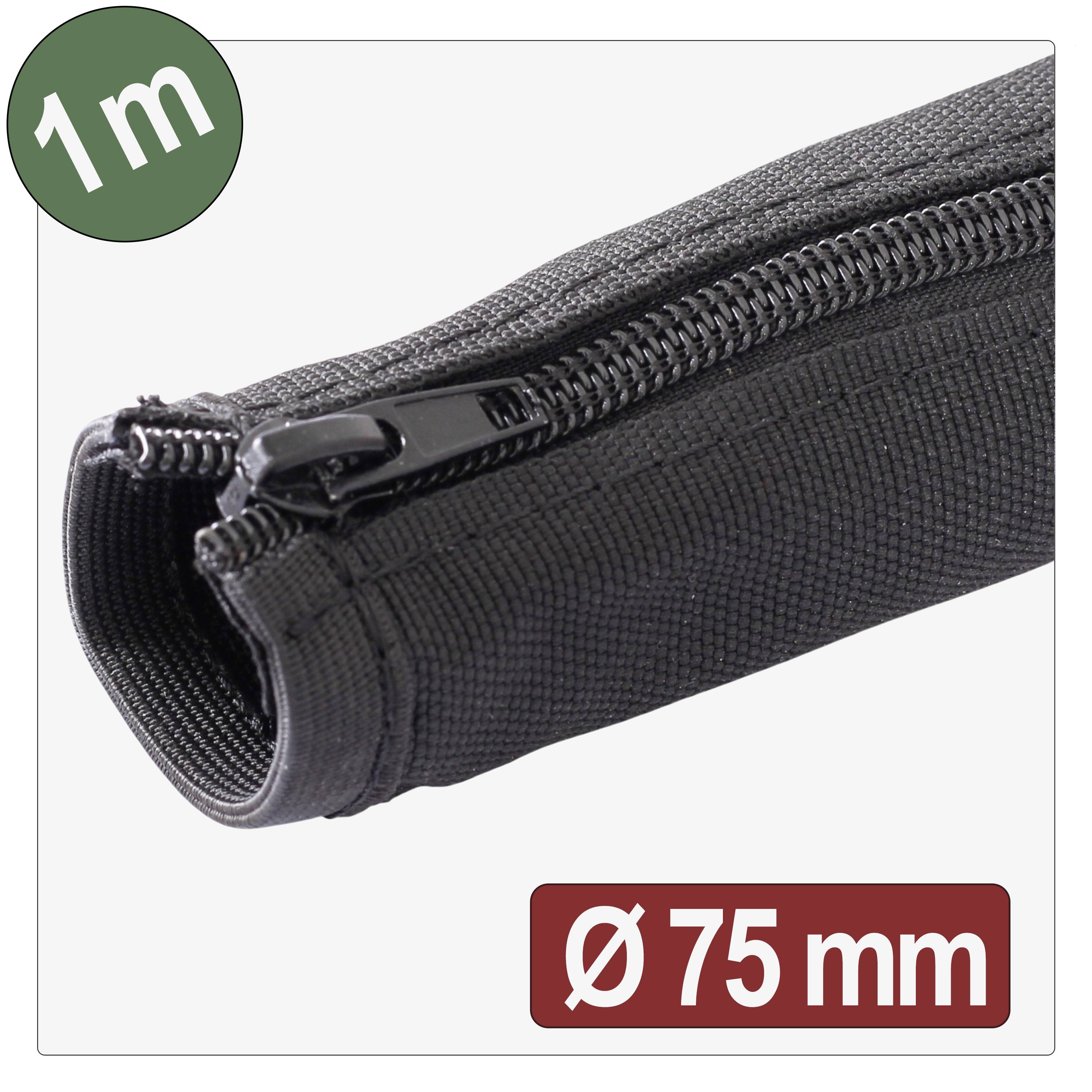 Quadrios 25CA765 25CA765 Flätad slang Svart Polyester 1 m 75 mm (max) 1 m