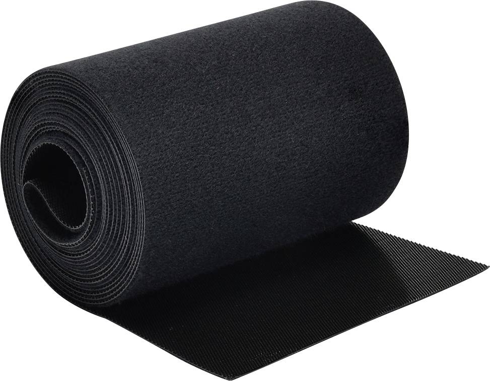 Quadrios 25CA514 Kardborreband för paketering Statisk del och fleecedel Svart Metervara