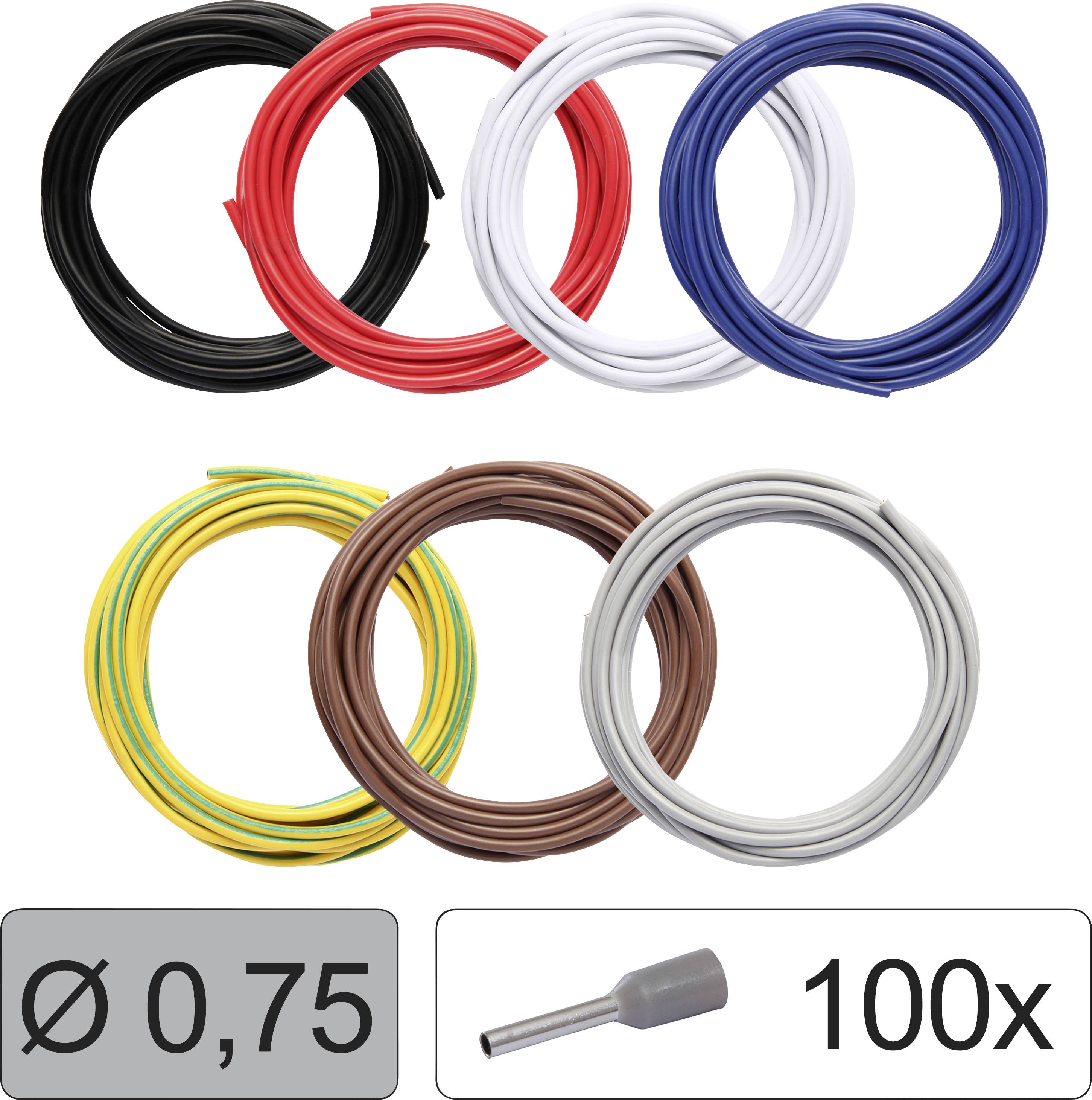 Quadrios 25CW114 Enkelledare LiFY 0.75 mm² Svart, Röd, Vit, Blå, Gulgrön, Brun, Grå 1 set