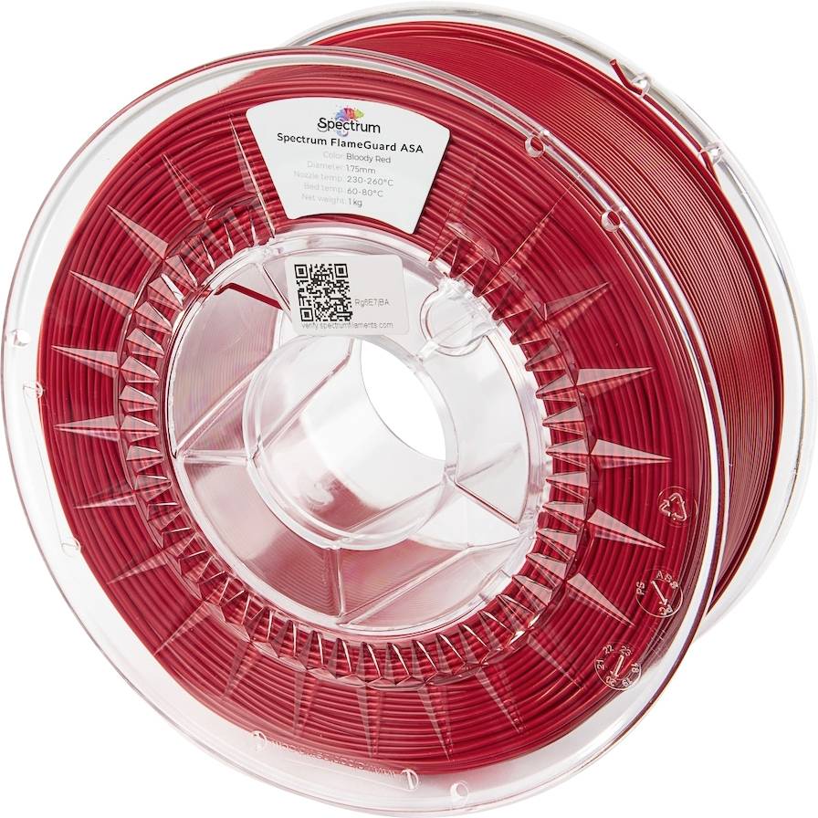 Spectrum Filaments 81567 FlameGuard ASA 275 3D-skrivare Filament ASA flamhämmande, Värmebeständig, UV-beständig, korrosi