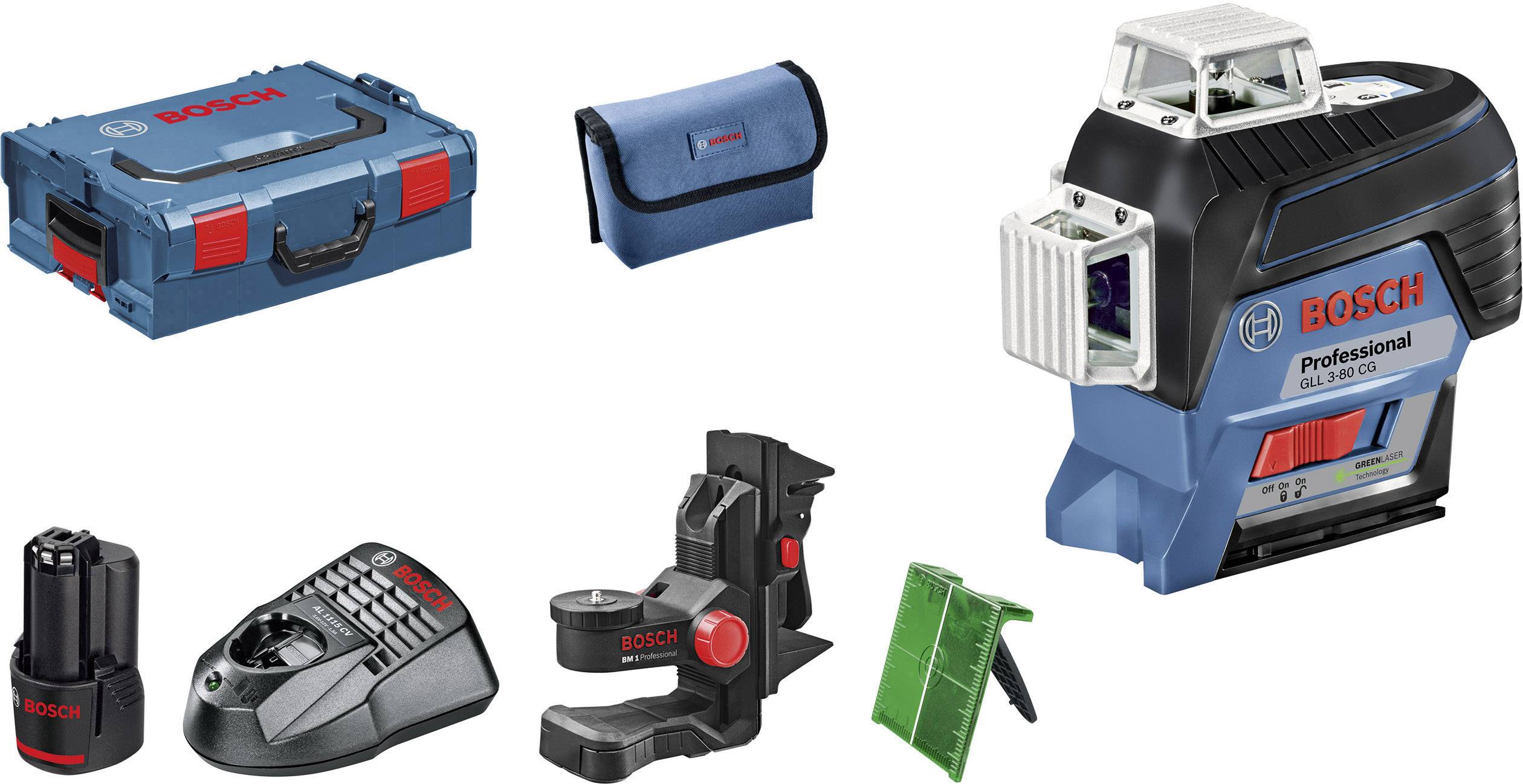 Bosch Professional GLL 3-80 CG Linjelaser självnivellerande Räckvidd (max.): 30 m