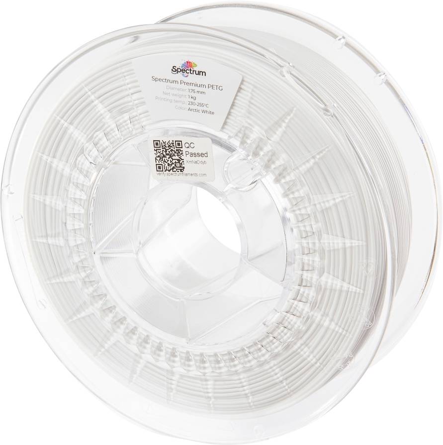 Spectrum Filaments 80057 PET-G Premium 3D-skrivare Filament PETG kemiskt beständig, Slagtålig 1.75 mm 1000 g Arctic Whit