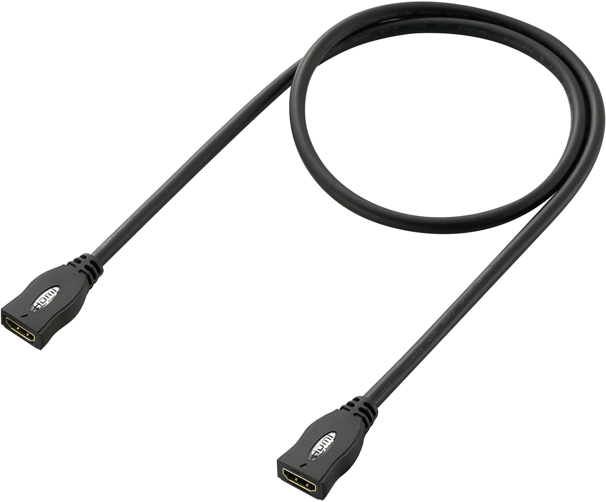 SpeaKa Professional HDMI Förlängningskabel HDMI-A uttag, HDMI-A uttag 1.00 m Svart SP-1793612 4K UHD, Audio Return Kanal