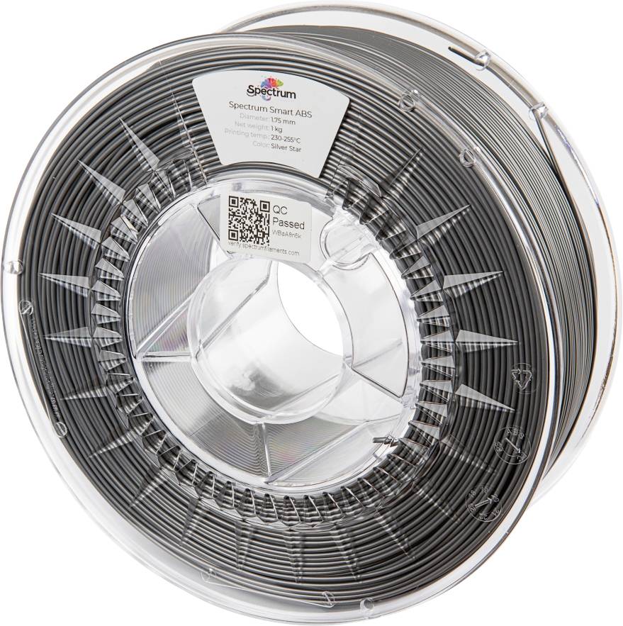 Spectrum Filaments 80095 smart ABS 3D-skrivare Filament ABS-plast Slagtålig 1.75 mm 1000 g Silver Star, Silver 1 st
