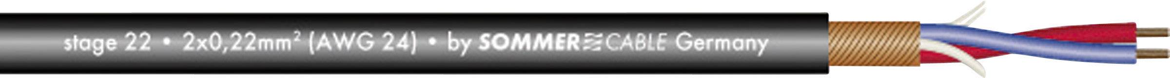 Sommer Cable 200-0001 Mikrofonkabel 2 x 0.22 mm² Svart Metervara