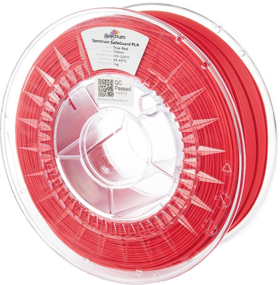 Spectrum Filaments 81559 Safeguard PLA 3D-skrivare Filament PLA-plast Antibakteriell 1.75 mm 1000 g True Red, Röd 1 st