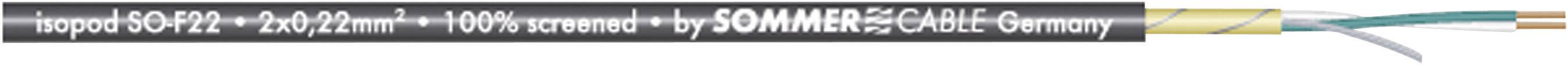 Sommer Cable 200-0401 Audiokabel 2 x 0.22 mm² Svart Metervara