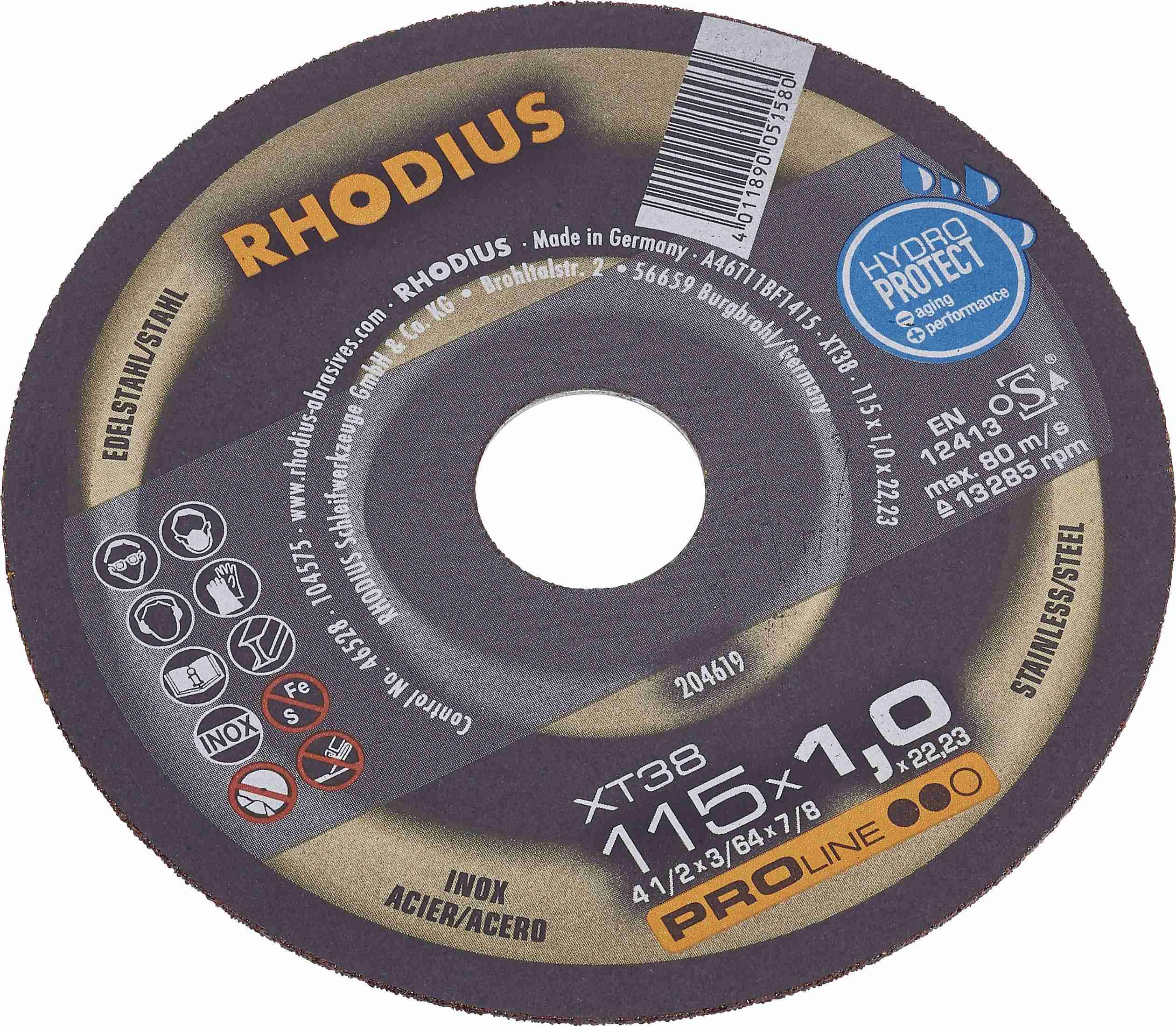 Rhodius FT38 TOP 205601 Separationspår rakt 115 mm 22.23 mm 1 st