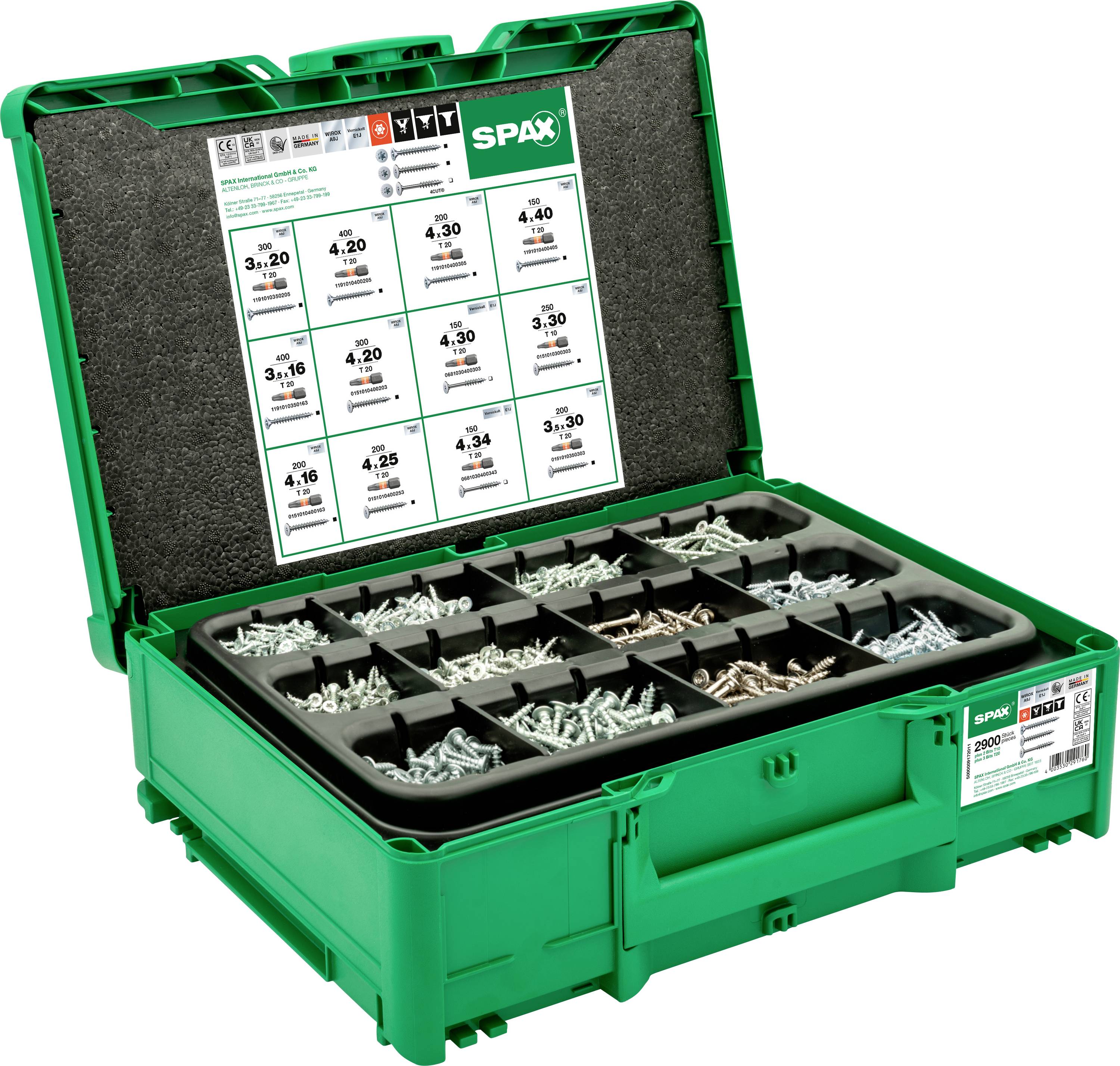SPAX systainer³ T-Loc Möbelbau 5000009172011 Skruv-sats 1 set