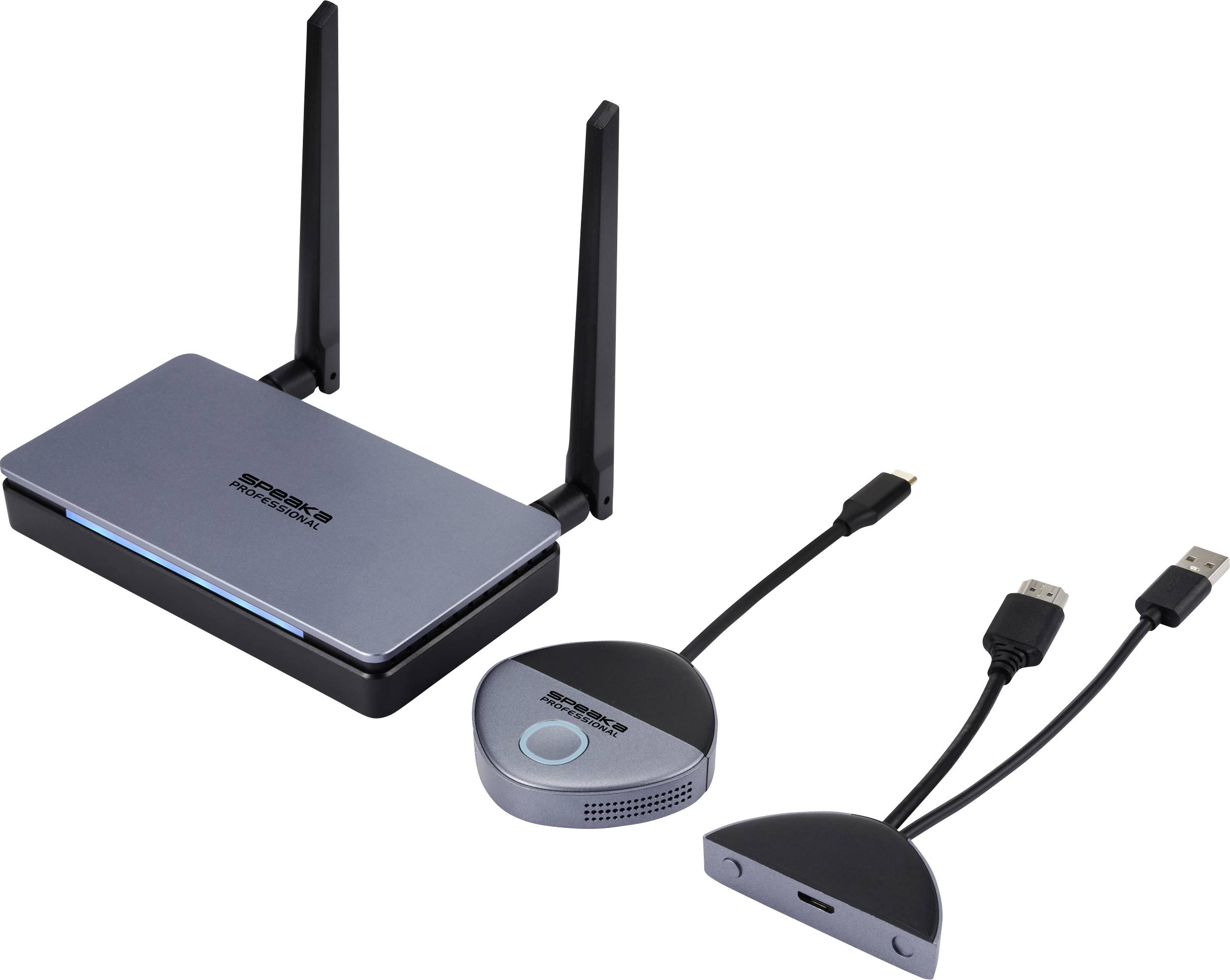 SpeaKa Professional SP-TR-500 Trådlöst Full HD presentationssystem 30 m 5 GHz, 2.4 GHz 1920 x 1080 Pixel Säker trådlös ö