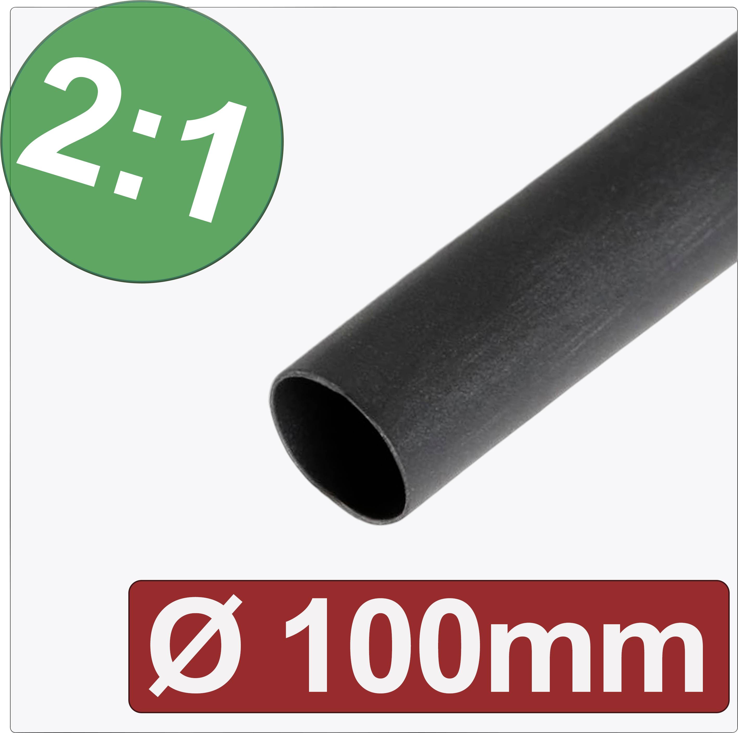 Quadrios 24CA281 Krympslang utan lim Svart 100 mm 50 mm Krympförhållande:2:1 Metervara
