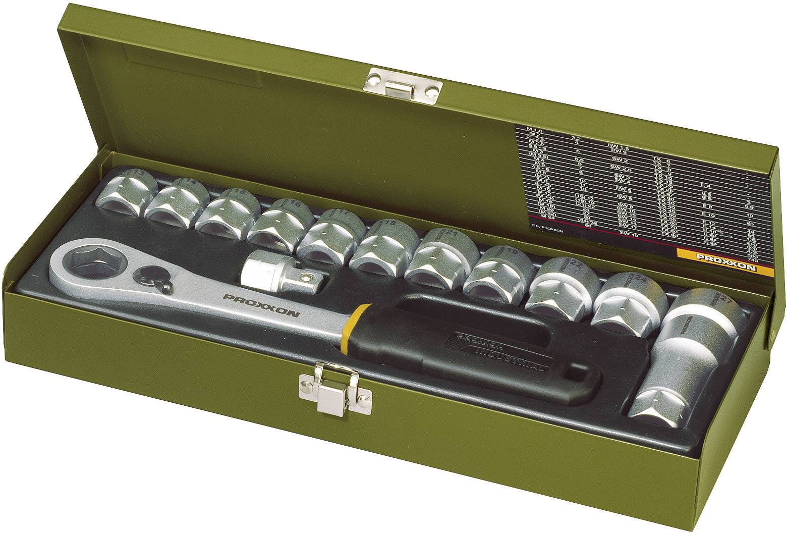 Proxxon Industrial Hylsnyckelsats metrisk 1/2″ 14 delar 23604